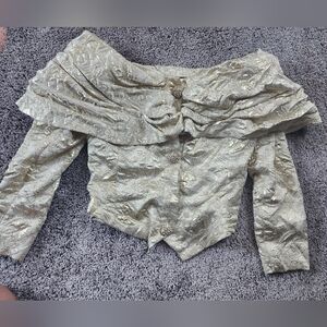 Vintage Gold Off Shoulder Princess Fitted Top